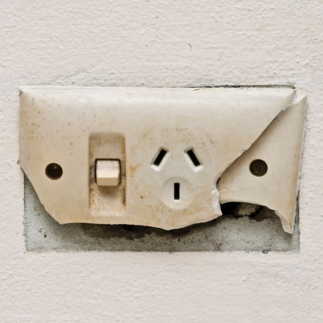 Damaged power point ready for a GPO upgrade